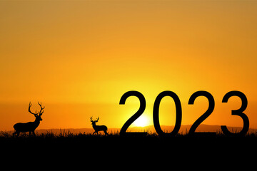 Ideas welcome 2023 and new beginnings. Happy New Year. background for 2023