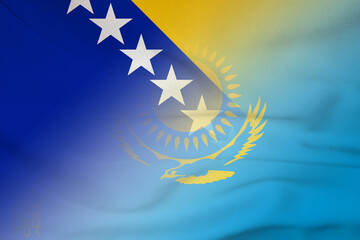 Bosnia and Herzegovina and Kazakhstan political flag international negotiation KAZ BIH
