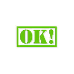 Ok text sign illustration isolated on png Transparent background