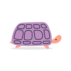 Cartoon turtle illustration isolated on Png Transparent background
