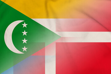 Comoros and Denmark national flag international contract DNK COM