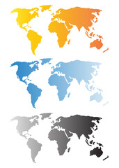 Fototapeta na wymiar Gradient world map art illustration isolated on png Transparent background