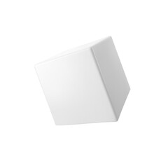 Vector 3d white cube. Realistic 3d object.