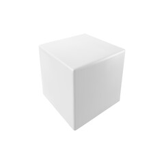 Vector 3d white cube. Realistic 3d object.