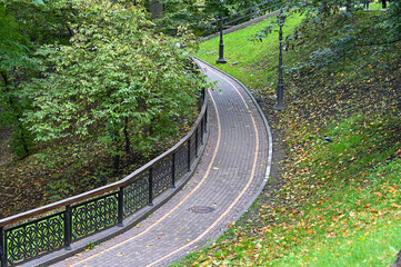 Path in the park of the city of Kyiv 