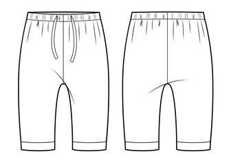 Pants baby wear. BABY PANTS design FLAT SKETCH