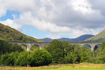 The Glenfinnan Viaduct in the Scottish highlands