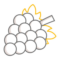 Grapes with green leaves Concept Vector Icon Design, Autumn or Fall activities Symbol, Dry weather Sign, Temperate climates Elements Stock illustration