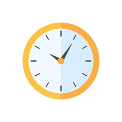 The round clock face shows the scheduled time.