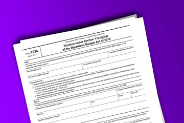 Form 7036 documentation published IRS USA 04.25.2017. American tax document on colored
