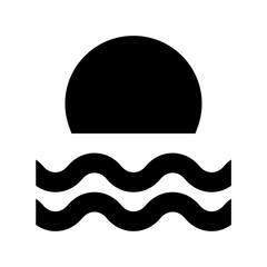 Sunset Beach Vector Icon