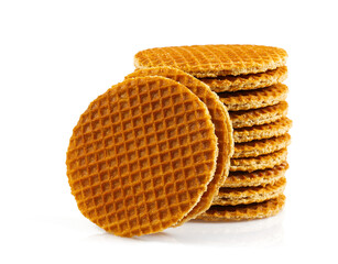 Dutch waffle isolated on white background