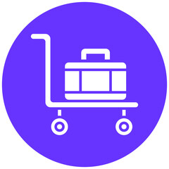 Luggage Cart Icon Style