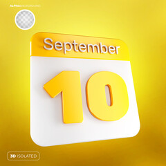 Calendar 10 September 3d premium