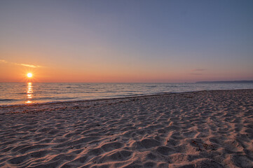 Sunrise at the beach in Rewa Gdynia