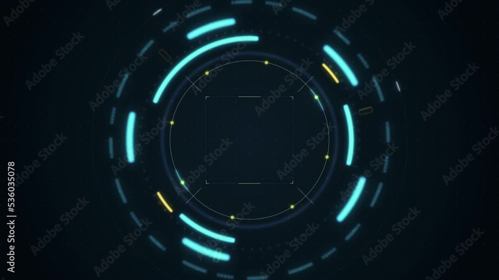 Poster Abstract Circle and line HUD technological futuristic elements.particle data background future design.
