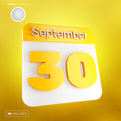 Calendar 30 September 3d premium
