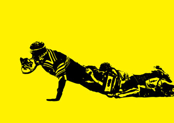 ラグビーの写真を加工したイラスト