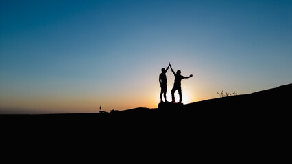 Fototapeta premium Energetic, successful and the pleasure of achieving together