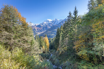 Autumn view of Glacier Armancette in the French Alps