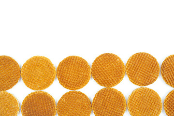 Dutch waffle isolated on white background