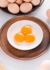 Fresh eggs and yolks for protein