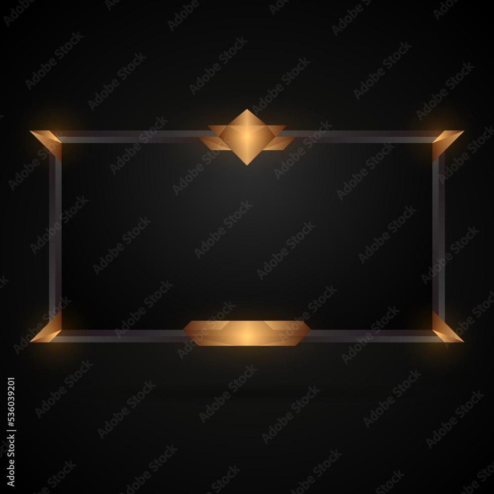 Poster gold and black medieval style game interface border frame for live video stream overlay