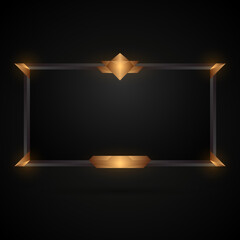 Gold and black medieval style game interface border frame for live video stream overlay