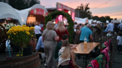 People resting at National wine day festival