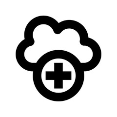 Obraz premium Add Cloud Vector Icon