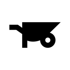 Wheelbarrow Flat Vector Icon 