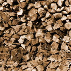 The texture of firewood laid side by side prepared for the oven