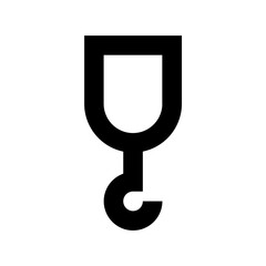 Lifting Hook Flat Vector Icon 