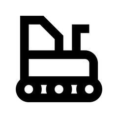 Excavator Flat Vector Icon 