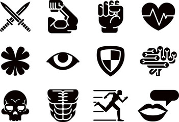 Icon Set Character Game Attributes