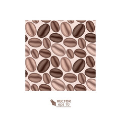 Seamless, endless pattern with coffee beans, vector illustration
