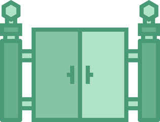 house gate and fence icon illustration