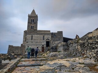 Portovenere medieval village during spring in the Golfo dei Poeti in Italy