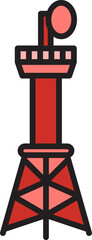 network tower and radio mast icon illustration