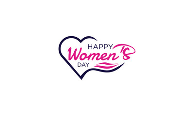 Abstract happy women's day logo, happy women's day, love vector logo design, pink color, red color, black color logo design