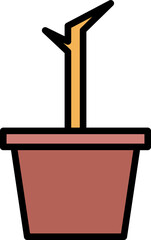 houseplant and plant pot icon illustration