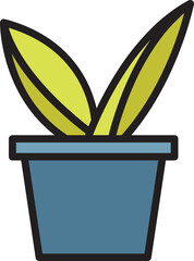 houseplant and plant pot icon illustration