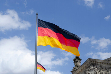 Germany flag fluttering in the wind