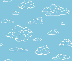 Simple seamless pattern with clouds