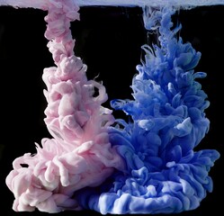 abstract color mix bacground, inks in water