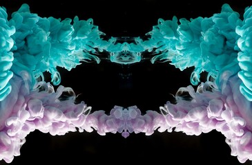 abstract color mix bacground, inks in water