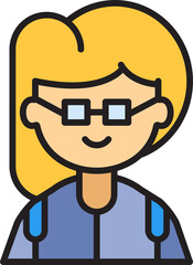 nerd girl character avatar illustration