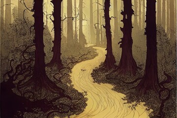 Muddy road in the woods