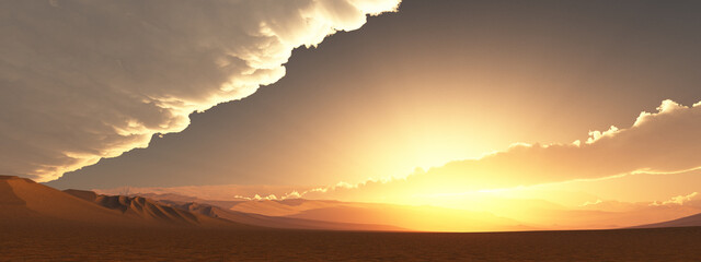 Sonnenuntergang über einer Wüstenlandschaft