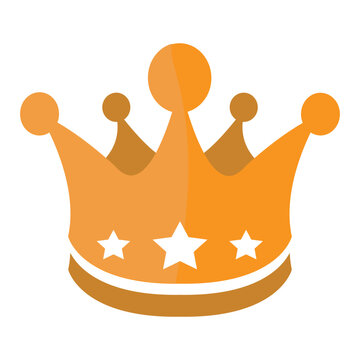 Isolated vector sign sticker design emoji of a gold crown with jewels on the sides. Representative of a King, Queen, or other form of Royalty.